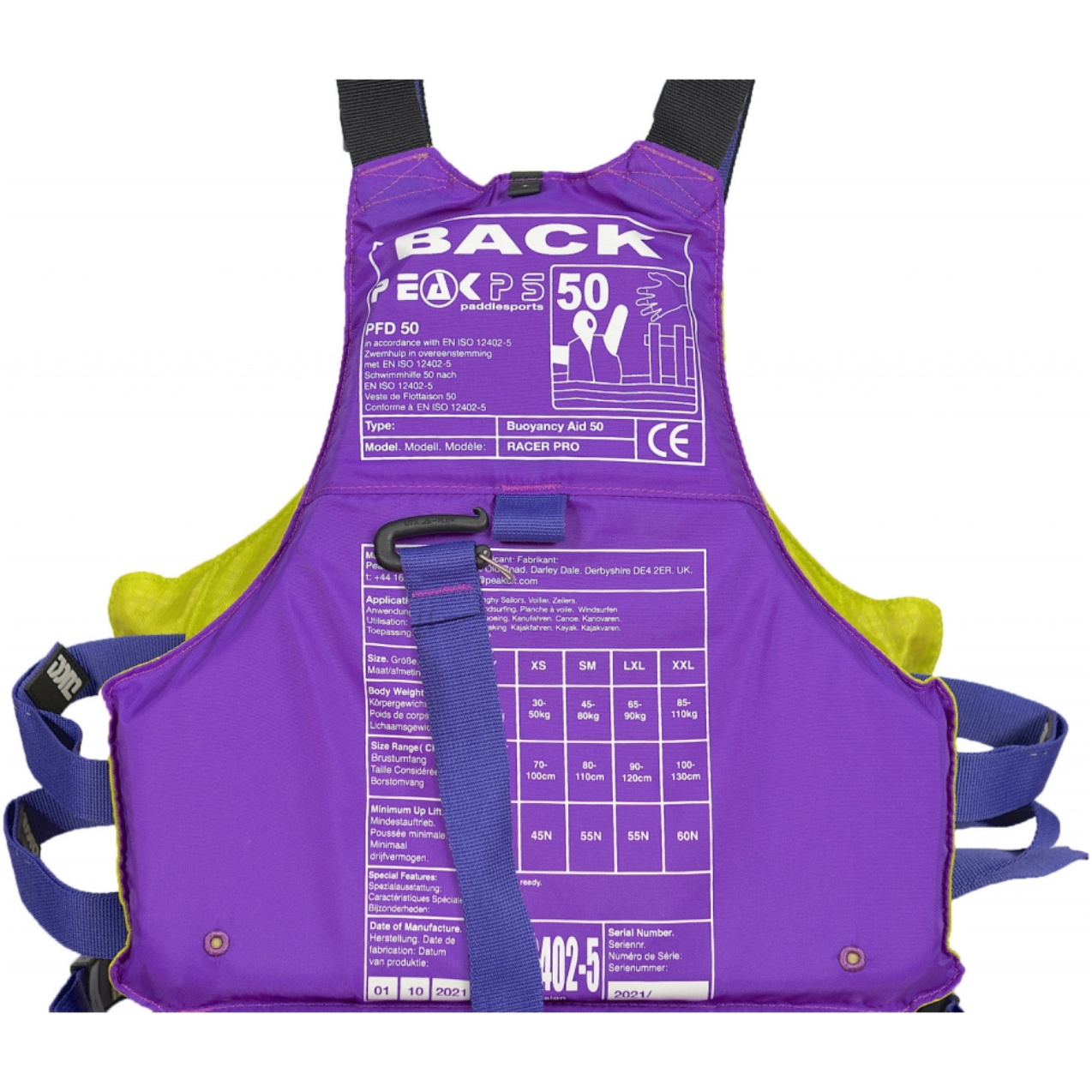 2026 Peak PS Junior Racer Pro Yoof PFD Buoyancy Aid 26RPY - Lime